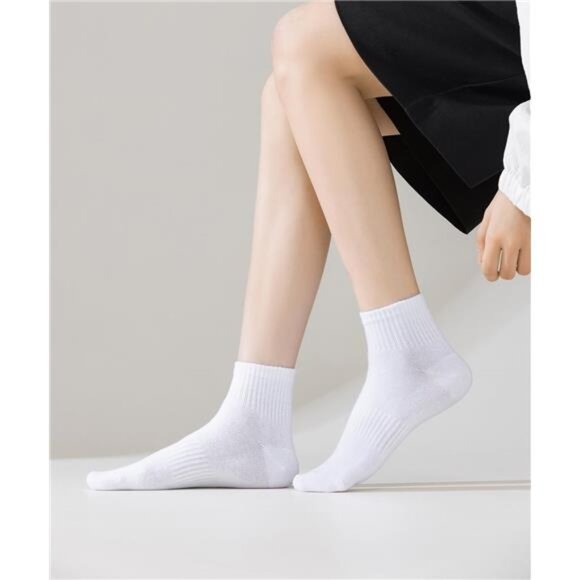 Womens Ankle Socks Thin Cotton Gym Athletic Mini Crew Socks 5 Pairs - Picture 6 of 7